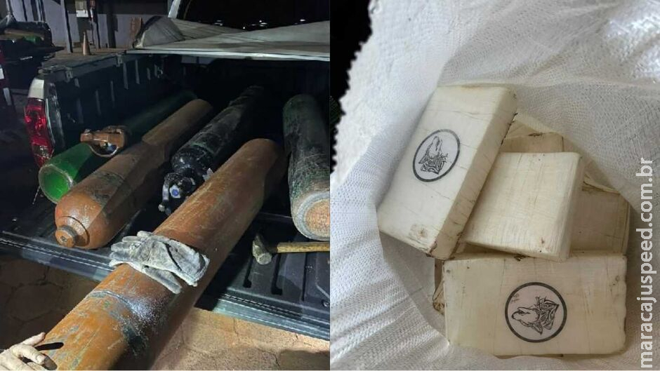 Cilindros de oxigênio apreendidos pela PF escondiam 200 kg de cocaína em Terenos Cilindros de oxigênio apreendidos pela PF escondiam 200 kg de cocaína em Terenos