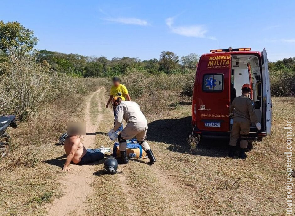 Homem sofre fratura em acidente na MS-170, em Aquidauana Homem sofre fratura em acidente na MS-170, em Aquidauana