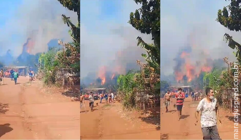 Incêndio toma conta da aldeia Água Bonita e temor é por Incêndio toma conta da aldeia Água Bonita e temor é por