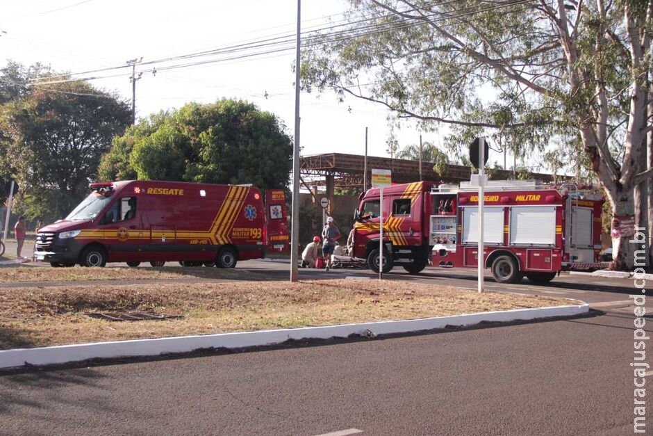 Motociclista fica ferida em acidente no Rita Vieira Motociclista fica ferida em acidente no Rita Vieira