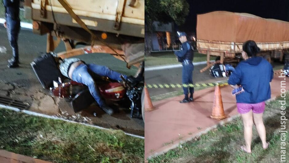 Motoentregador bate na traseira de caminhão e fica em estado gravíssimo em Ponta Porã Motoentregador bate na traseira de caminhão e fica em estado gravíssimo em Ponta Porã