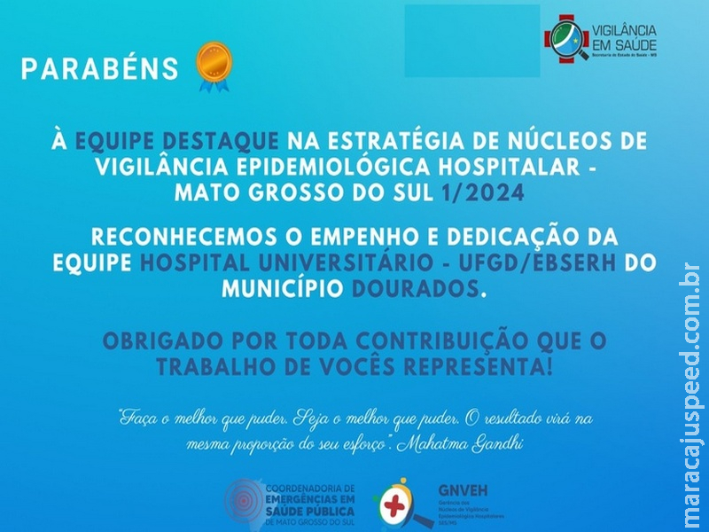 Núcleo de Vigilância Epidemiológica Hospitalar do HU-UFGD é destaque do 1º semestre em MS NVEH do hospital da Rede Ebserh conquistou prêmio promovido pela Coordenação de Núcleo de Vigilância Epidemiológica Hospitalar do HU-UFGD é destaque do 1º semestre em MS NVEH do hospital da Rede Ebserh conquistou prêmio promovido pela Coordenação de