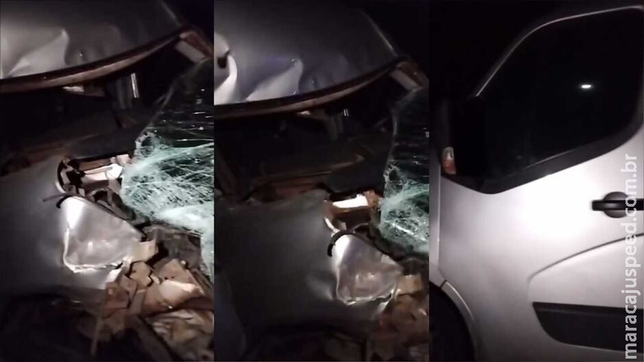 Van fica destruída em acidente com carreta na BR-163 em Nova Alvorada do Sul Van fica destruída em acidente com carreta na BR-163 em Nova Alvorada do Sul