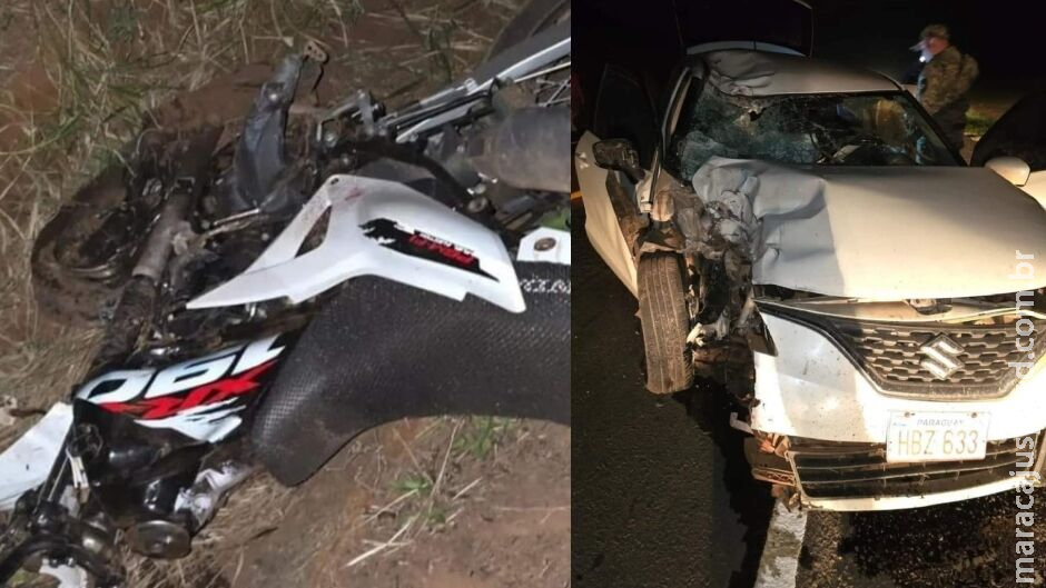 Adolescente morre em acidente entre carro e moto na fronteira Adolescente morre em acidente entre carro e moto na fronteira