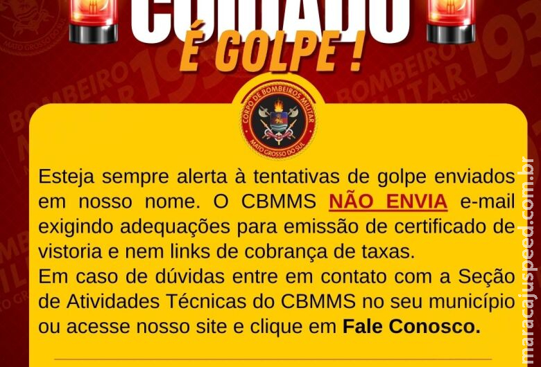 Bombeiros fazem alerta sobre tentativa de golpe usando nome da instituição Bombeiros fazem alerta sobre tentativa de golpe usando nome da instituição