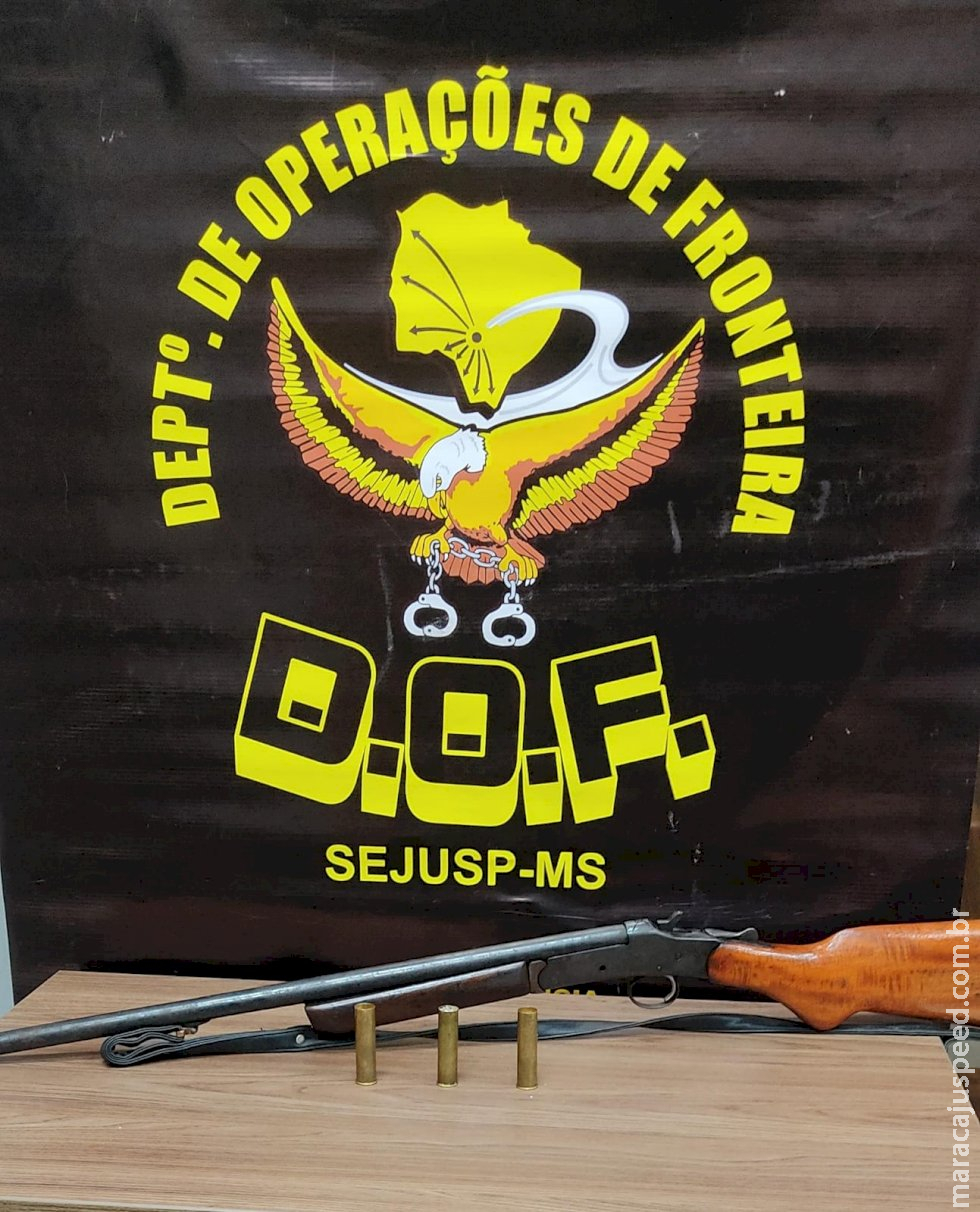 Homem é preso pelo DOF com arma de fogo e munições ilegais em Itaporã Homem é preso pelo DOF com arma de fogo e munições ilegais em Itaporã