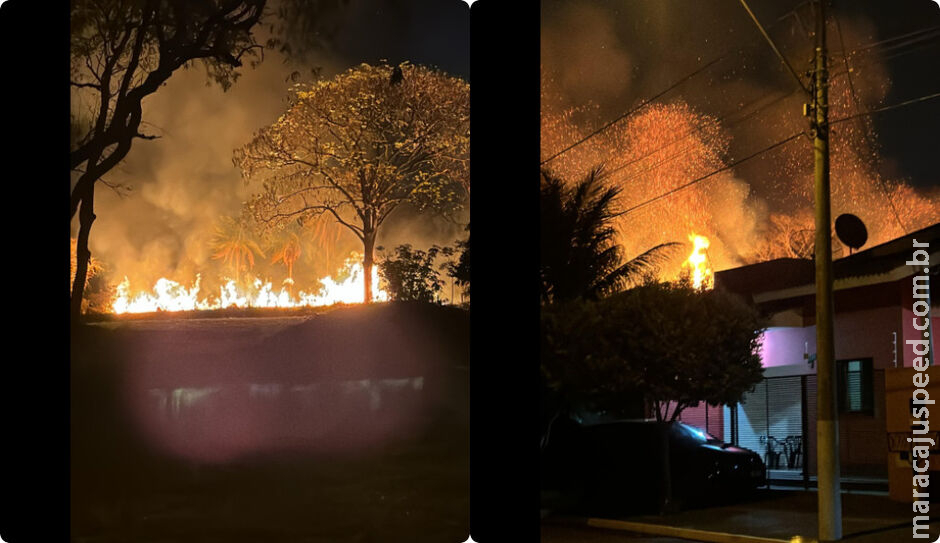 Incêndio em área de mata no Bairro Flor de Maio deixa moradores de Dourados em alerta Incêndio em área de mata no Bairro Flor de Maio deixa moradores de Dourados em alerta