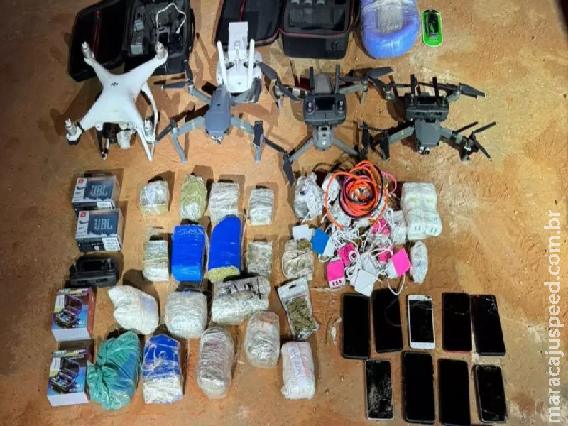 Justiça mantém prisão de grupo flagrado com drones, drogas e celulares que seriam lançados na Máxima Justiça mantém prisão de grupo flagrado com drones, drogas e celulares que seriam lançados na Máxima