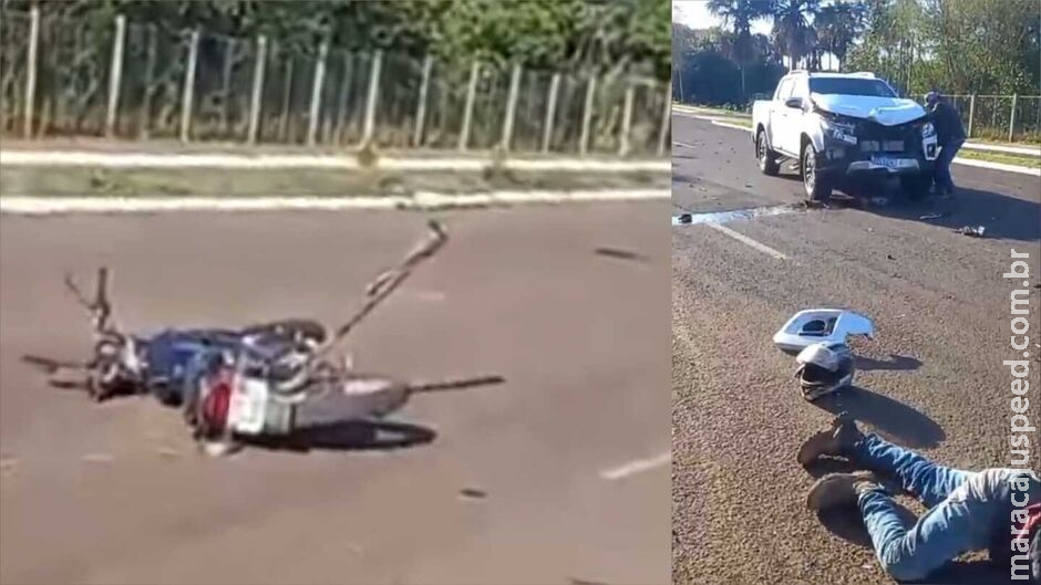 Motociclista morre após acidente com caminhonete no Jardim Aeroporto Motociclista morre após acidente com caminhonete no Jardim Aeroporto