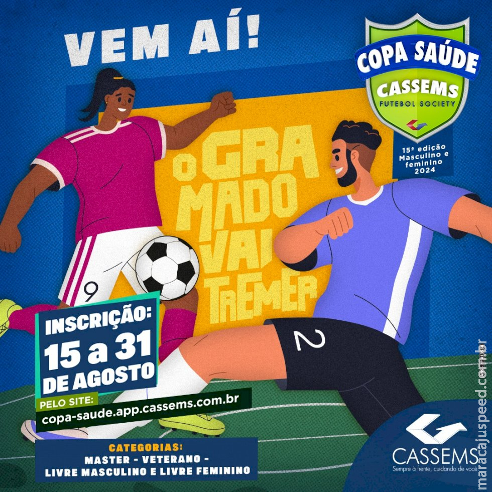 Saúde e Esporte: Inscrições para 15ª edição da Copa Cassems vão até 31 de agosto Saúde e Esporte: Inscrições para 15ª edição da Copa Cassems vão até 31 de agosto