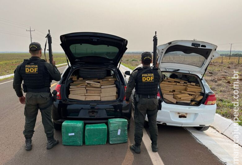 Carga milionária de maconha é apreendida após perseguição na MS-289 Carga milionária de maconha é apreendida após perseguição na MS-289
