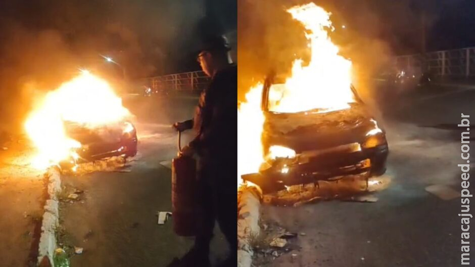 Incêndio em carro se espalha e atinge casa na Av. Presidente Vargas; família foi resgatada Incêndio em carro se espalha e atinge casa na Av. Presidente Vargas; família foi resgatada
