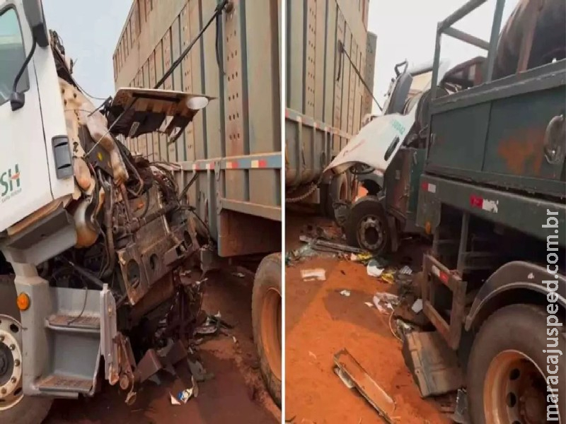 Motorista fica gravemente ferido após acidente entre caminhão e carreta canavieira em MS Motorista fica gravemente ferido após acidente entre caminhão e carreta canavieira em MS