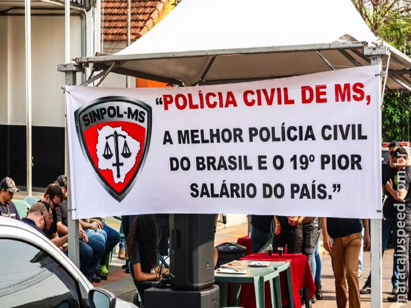 Paralisação atinge 70% de policiais civis e delegacias não devem registrar BOs por 24 horas em MS Paralisação atinge 70% de policiais civis e delegacias não devem registrar BOs por 24 horas em MS