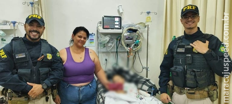 PRF salva bebê que estava sem respirar em Três Lagoas PRF salva bebê que estava sem respirar em Três Lagoas