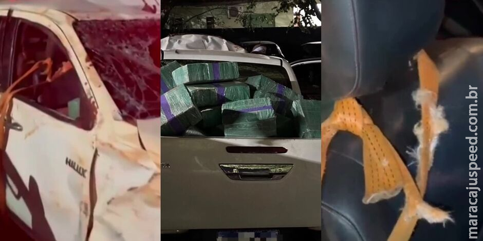 Traficante abandona Hilux capotada com 681 quilos de drogas em Ponta Porã Traficante abandona Hilux capotada com 681 quilos de drogas em Ponta Porã