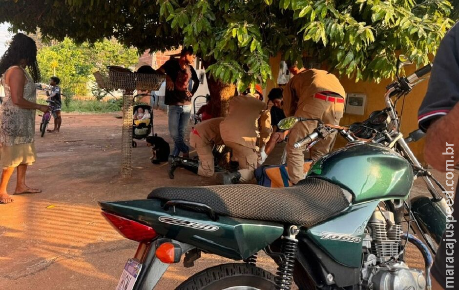 Adolescente fica ferido após ser atropelado por moto em Nova Andradina