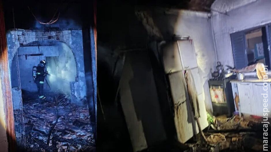 Incêndio destrói parte de residência em Aquidauana Incêndio destrói parte de residência em Aquidauana