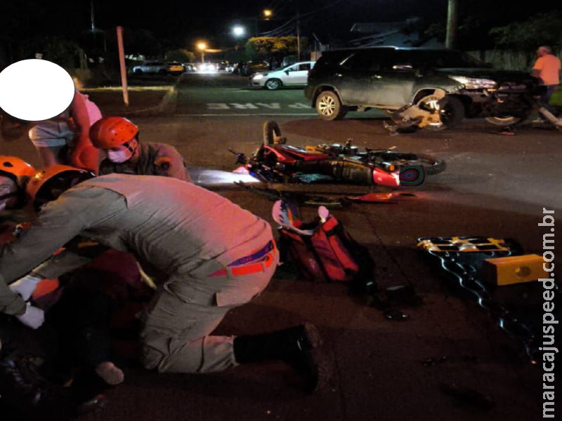 Maracaju: Bombeiros atendem acidente envolvendo caminhonete SW4 e motocicleta Maracaju: Bombeiros atendem acidente envolvendo caminhonete SW4 e motocicleta