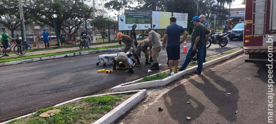 Motociclista foge após atropelar mulher e a deixar em estado grave em Dourados Motociclista foge após atropelar mulher e a deixar em estado grave em Dourados