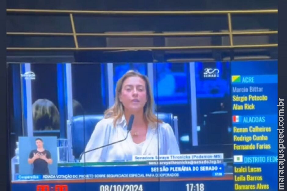Presidente do Senado autoriza e Soraya Thronicke emplaca Presidente do Senado autoriza e Soraya Thronicke emplaca