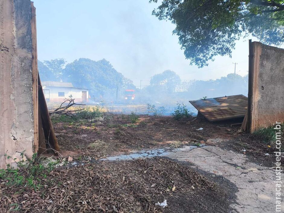 Terreno baldio é tomado por incêndio e fumaça na Mata do Jacinto Terreno baldio é tomado por incêndio e fumaça na Mata do Jacinto