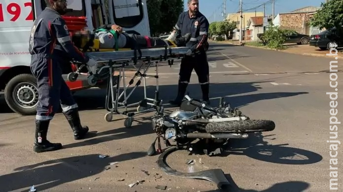 Acidente entre carro e moto deixa homem ferido em Três Lagoas Acidente entre carro e moto deixa homem ferido em Três Lagoas