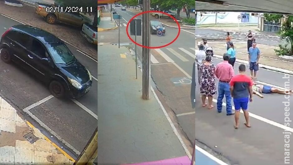 Câmeras flagram motorista atingindo e arrastando ciclista por 45 metros em Nova Andradina Câmeras flagram motorista atingindo e arrastando ciclista por 45 metros em Nova Andradina
