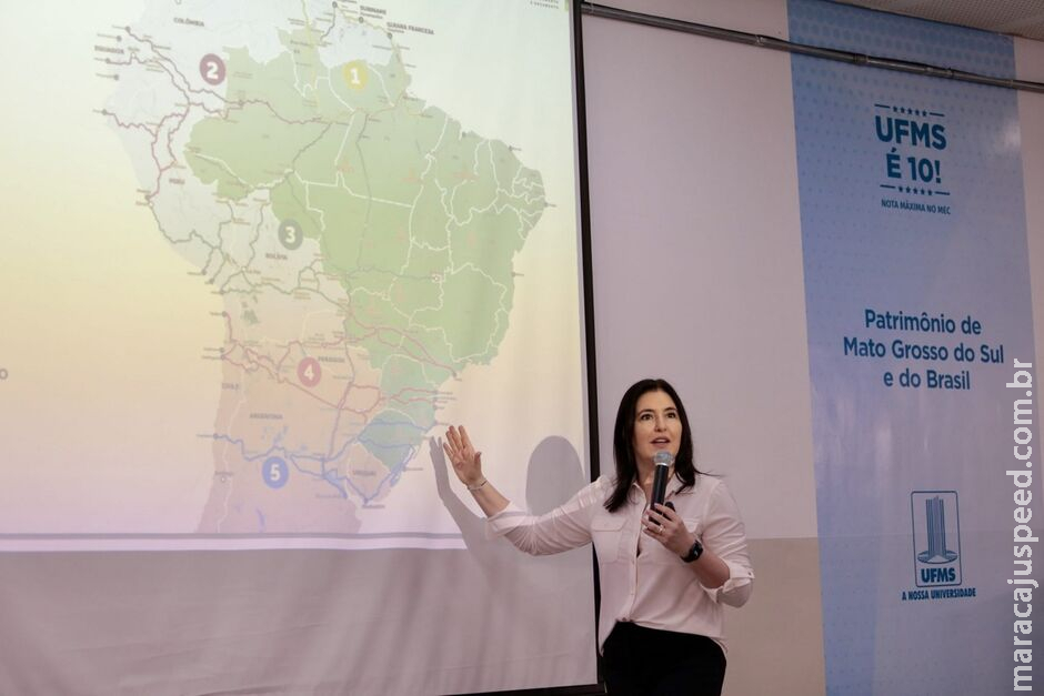 Ministra Simone discute possibilidades da Rota Bioceânica na UFMS; evento é aberto Ministra Simone discute possibilidades da Rota Bioceânica na UFMS; evento é aberto