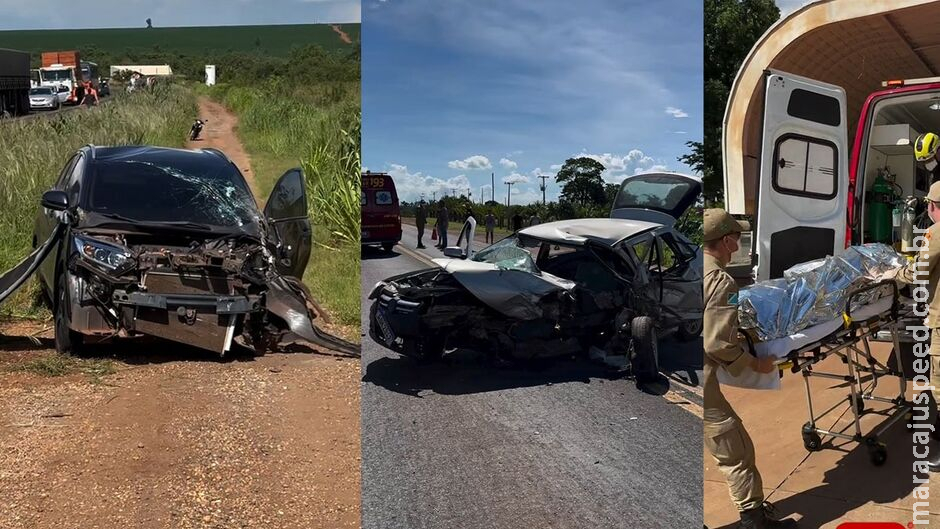Batida destrói carros e deixa um ferido na BR-376, em Nova Andradina Batida destrói carros e deixa um ferido na BR-376, em Nova Andradina