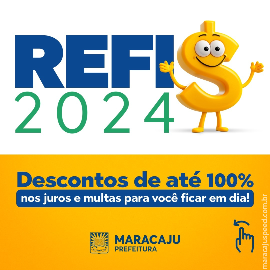 Maracaju lança REFIS 2024 com descontos para contribuintes regularizarem dívidas. Maracaju lança REFIS 2024 com descontos para contribuintes regularizarem dívidas.