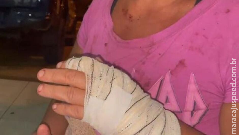 Mulher tem braço cortado com caco de vidro pelo marido em Três Lagoas Mulher tem braço cortado com caco de vidro pelo marido em Três Lagoas