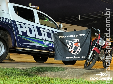 PM de Sidrolândia recupera motocicleta furtada em casa noturna PM de Sidrolândia recupera motocicleta furtada em casa noturna