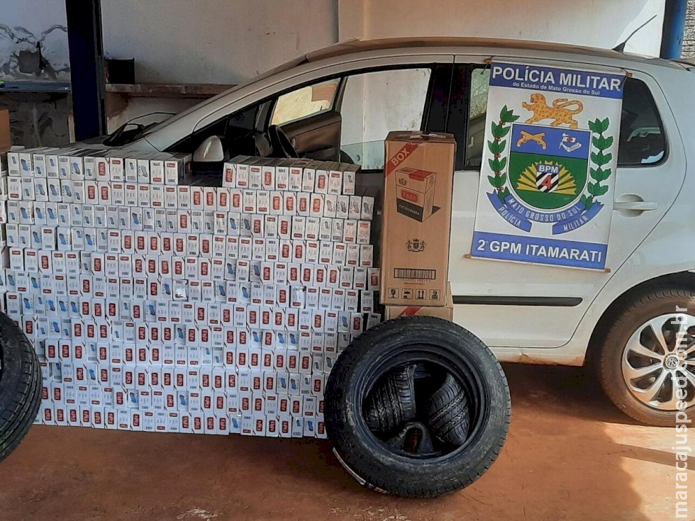 Polícia apreende cigarros contrabandeados no Assentamento Itamarati Polícia apreende cigarros contrabandeados no Assentamento Itamarati