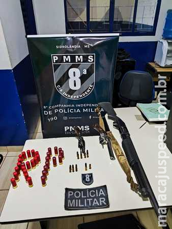 Polícia Militar apreende armas de fogo e munições em abordagem na zona rural Polícia Militar apreende armas de fogo e munições em abordagem na zona rural