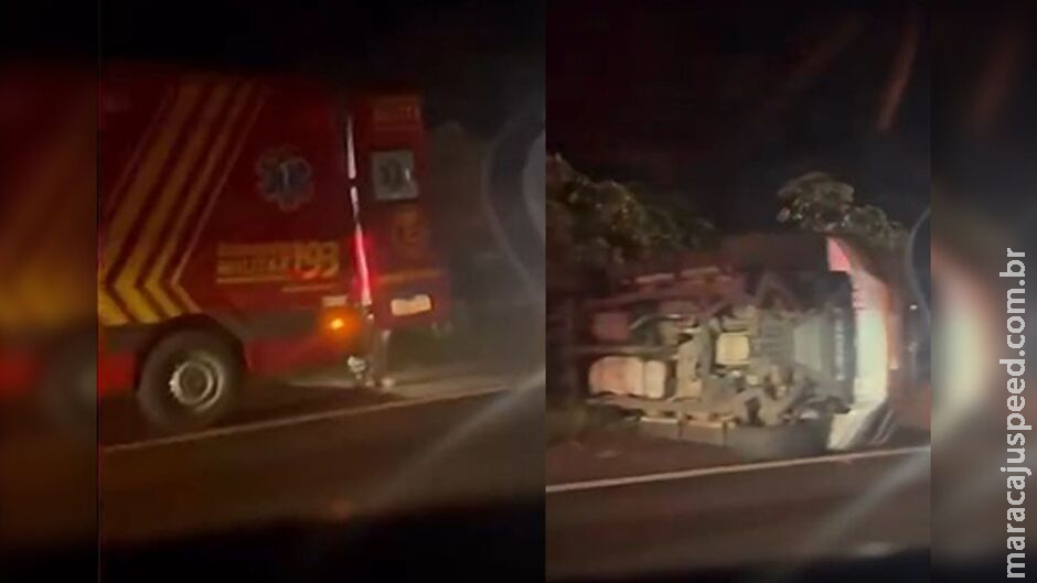 Caminhonete capota em grave acidente entre Campo Grande e Sidrolândia Caminhonete capota em grave acidente entre Campo Grande e Sidrolândia
