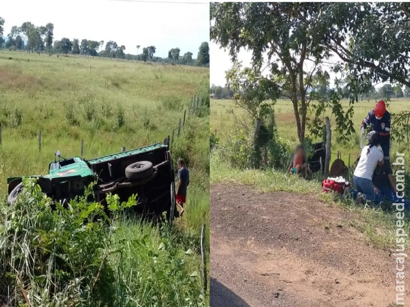 Caminhonete é ‘fechada’ por carreta durante ultrapassagem, sai da pista e capota na BR-262 Caminhonete é ‘fechada’ por carreta durante ultrapassagem, sai da pista e capota na BR-262