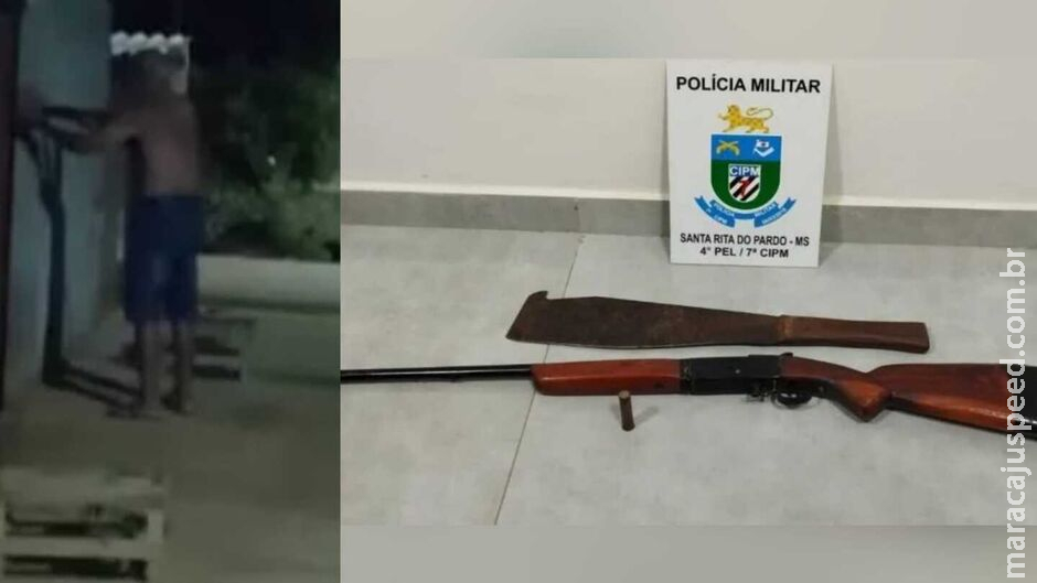 Idoso é preso após ameaçar vizinho com espingarda e facão em Santa Rita do Pardo Idoso é preso após ameaçar vizinho com espingarda e facão em Santa Rita do Pardo