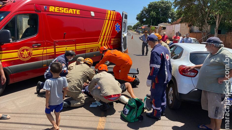 Idoso quebra a perna e sofre traumatismo após ser atropelado em Dourados Idoso quebra a perna e sofre traumatismo após ser atropelado em Dourados