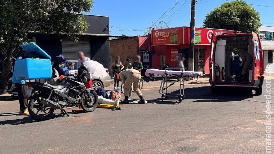 Motociclista sofre fratura exposta na perna após acidente com carro em Ivinhema Motociclista sofre fratura exposta na perna após acidente com carro em Ivinhema