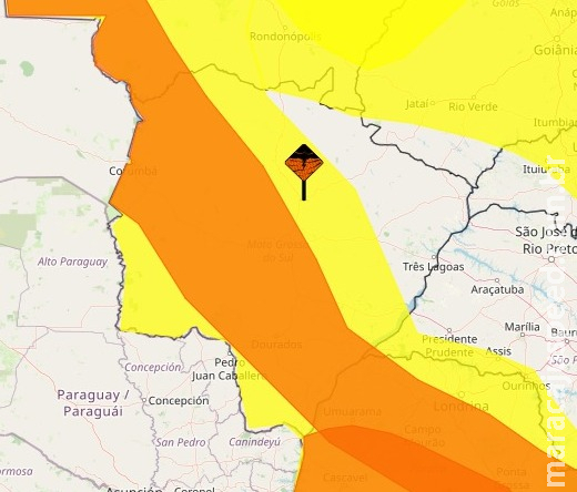 MS tem 53 municípios sob alerta grave de tempestade entre hoje e amanhã MS tem 53 municípios sob alerta grave de tempestade entre hoje e amanhã