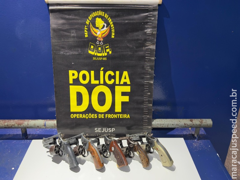 Mulher que seguia para Minas Gerais com cinco armas de fogo é presa pelo DOF em Ponta Porã Mulher que seguia para Minas Gerais com cinco armas de fogo é presa pelo DOF em Ponta Porã
