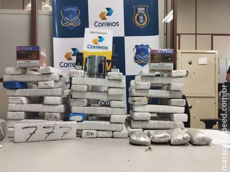 Polícia intercepta 50 quilos de maconha em agência dos Correios Polícia intercepta 50 quilos de maconha em agência dos Correios