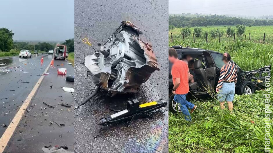 Tucson fica destruída em acidente e motorista fica preso nas ferragens na BR-158 Tucson fica destruída em acidente e motorista fica preso nas ferragens na BR-158