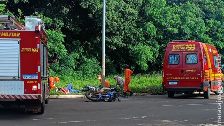 Acidente entre motos deixa três feridos na Avenida Lúdio Martins Coelho Acidente entre motos deixa três feridos na Avenida Lúdio Martins Coelho
