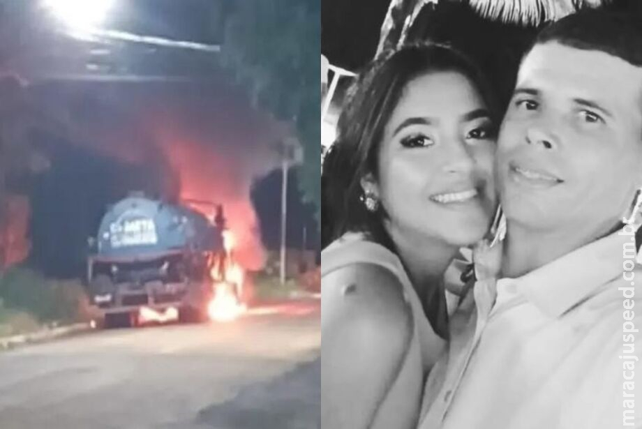 Caminhão de autor do 4º feminicídio no ano em MS é incendiado Caminhão de autor do 4º feminicídio no ano em MS é incendiado