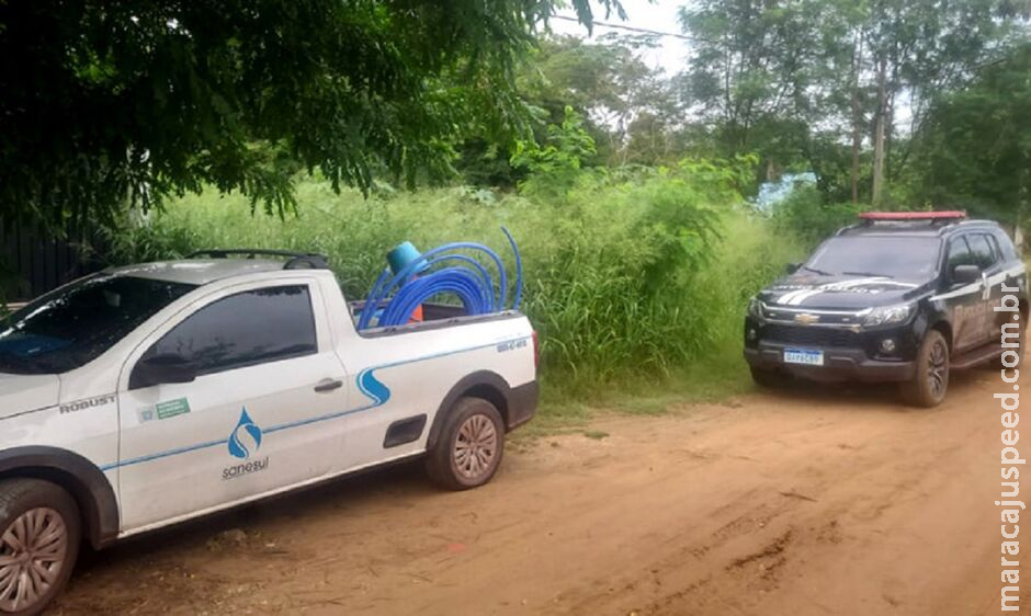 Esquema de furto de água que abastecia 40 residências em Corumbá é descoberto Esquema de furto de água que abastecia 40 residências em Corumbá é descoberto