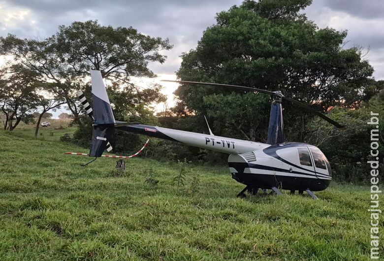 Helicóptero roubado no Brasil é recuperado próximo da região de fronteira com o Paraguai Helicóptero roubado no Brasil é recuperado próximo da região de fronteira com o Paraguai