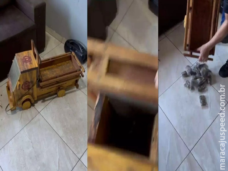 Homem é preso com quase 2 quilos de maconha em caminhão de brinquedo Homem é preso com quase 2 quilos de maconha em caminhão de brinquedo