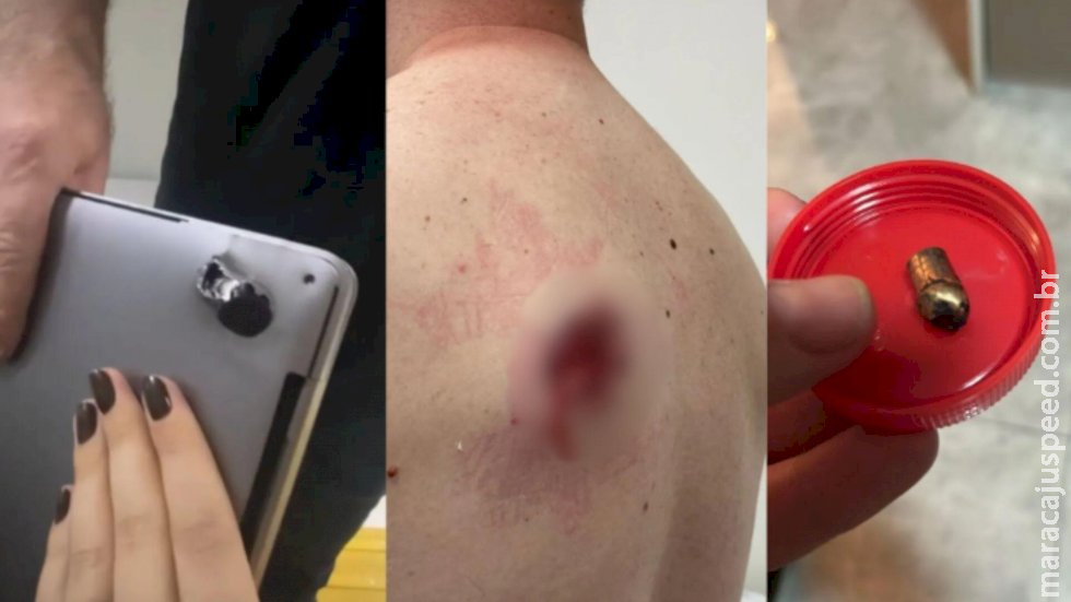 Homem é ‘salvo’ por notebook ao ser baleado durante assalto em São Paulo Homem é ‘salvo’ por notebook ao ser baleado durante assalto em São Paulo
